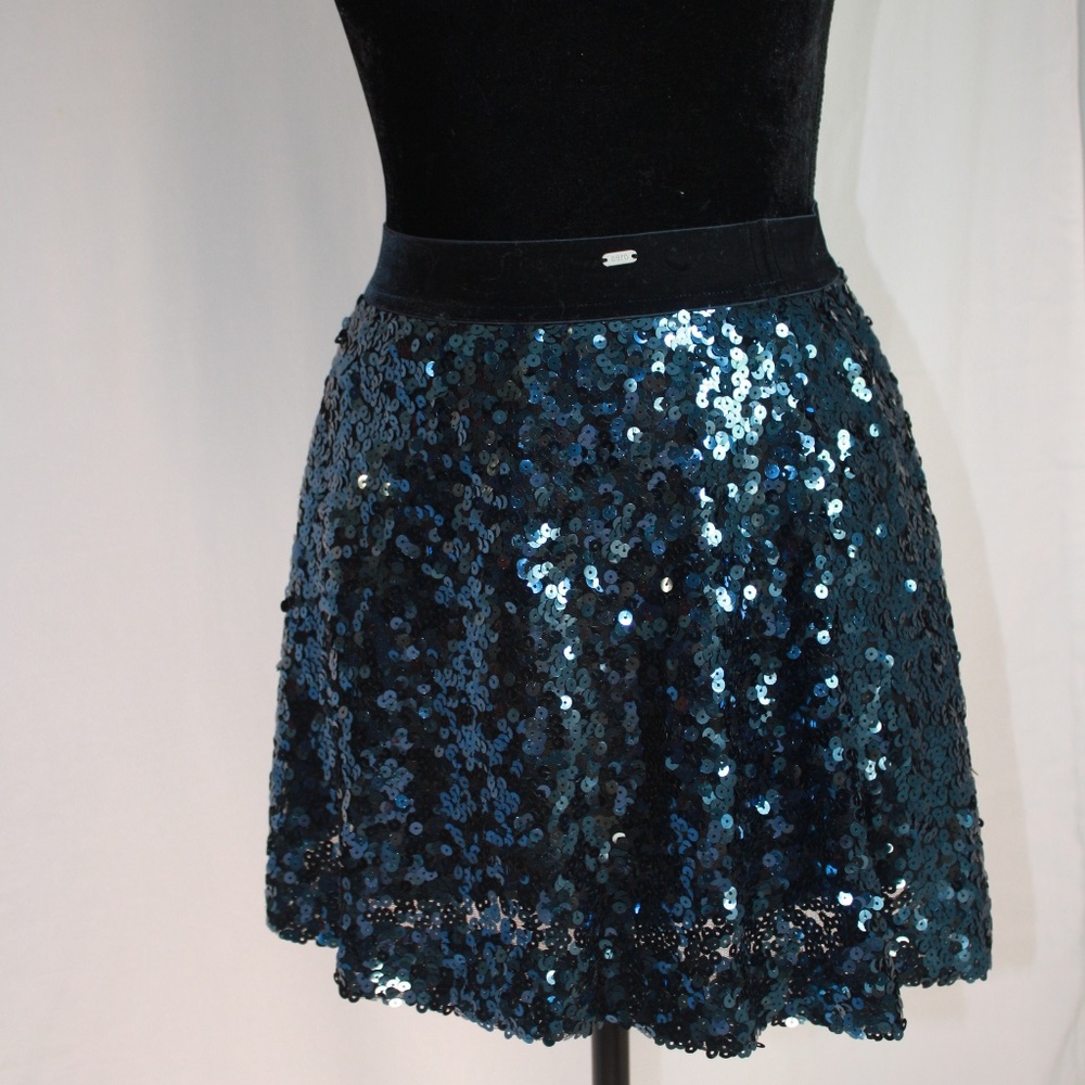 Aeropostale womens XS miniskirt teal sequins